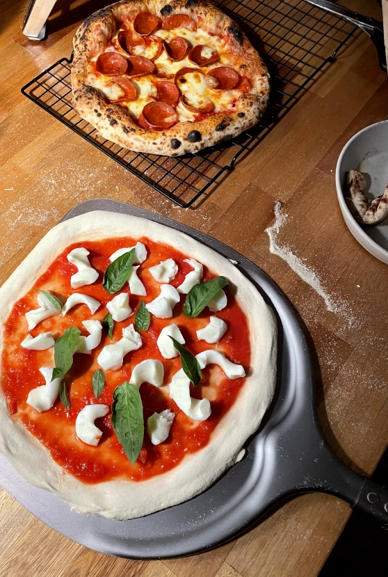 Homemade Neapolitan pizzas